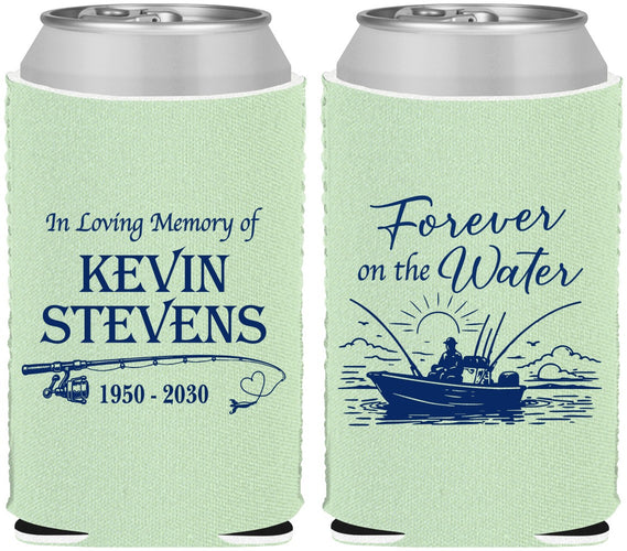 Custom Memorial Neoprene Can Coolers - Forever On The Water | 310019