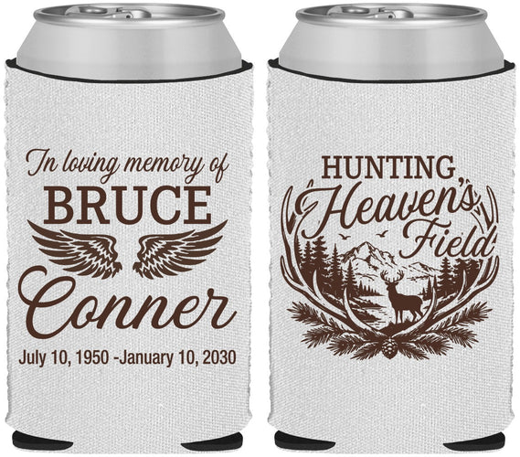 Custom Memorial Neoprene Can Coolers - Hunting Heavens Field | 310021