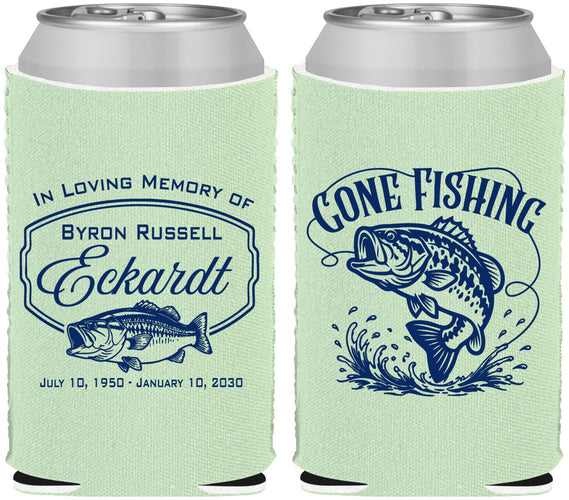 Custom Memorial Neoprene Can Coolers - Gone Fishing | 310022