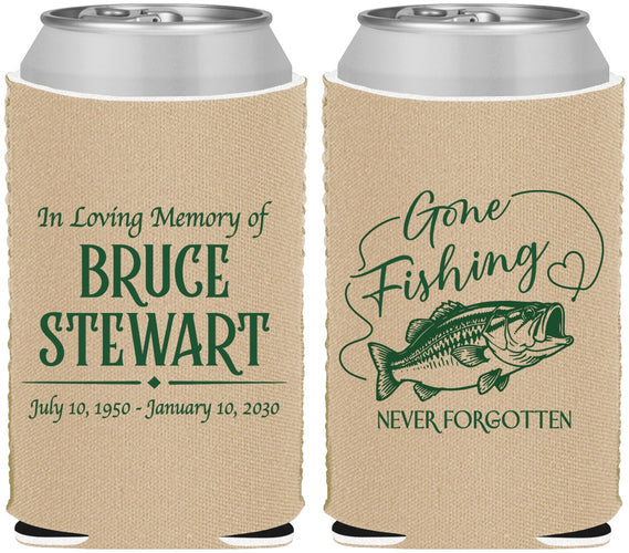 Custom Memorial Neoprene Can Coolers - Gone Fishing | 310023