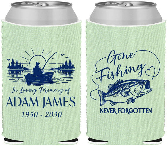 Custom Memorial Neoprene Can Coolers - Gone Fishing | 310024