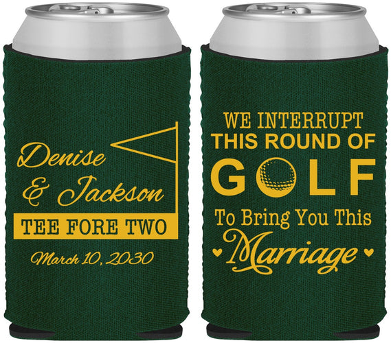 Custom Wedding Neoprene Can Coolers - We Interrupt Golf | 315