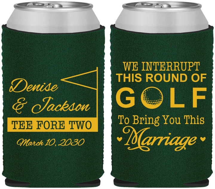 Custom Wedding Neoprene Can Coolers - We Interrupt Golf | 315