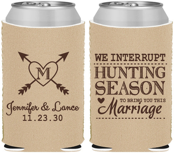 Custom Wedding Neoprene Can Coolers - We Interrupt Season | 318