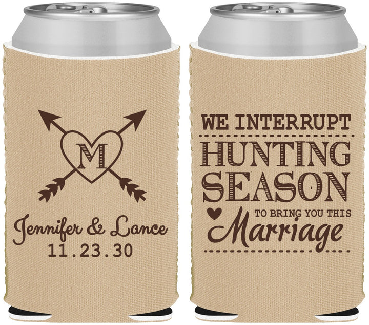 Custom Wedding Neoprene Can Coolers - We Interrupt Season | 318