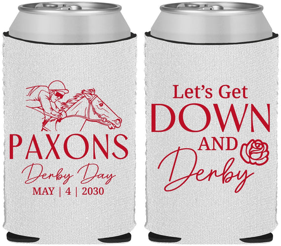 Custom Derby Day Neoprene Can Coolers - Lets Get Down And Derby | 320000
