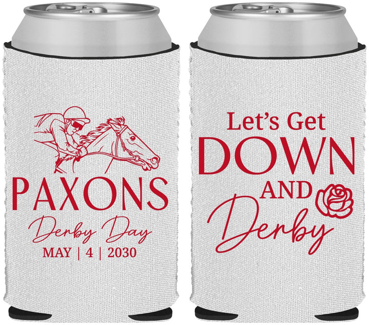 Custom Derby Day Neoprene Can Coolers - Lets Get Down And Derby | 320000