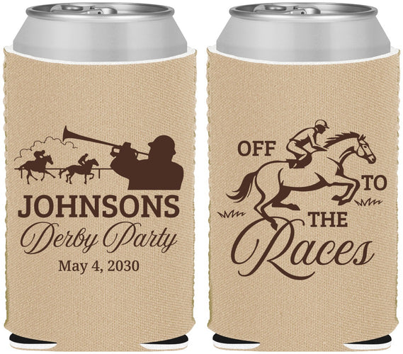 Custom Derby Day Neoprene Can Coolers - Off To The Races | 320002
