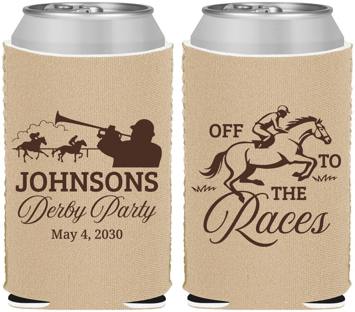 Custom Derby Day Neoprene Can Coolers - Off To The Races | 320002