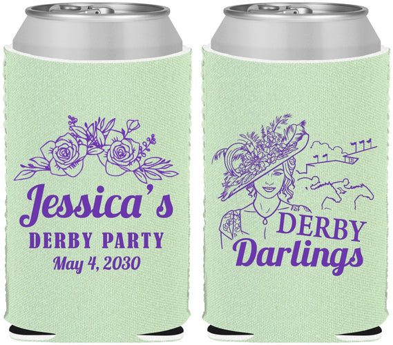 Custom Derby Day Neoprene Can Coolers - Derby Darlins | 320004