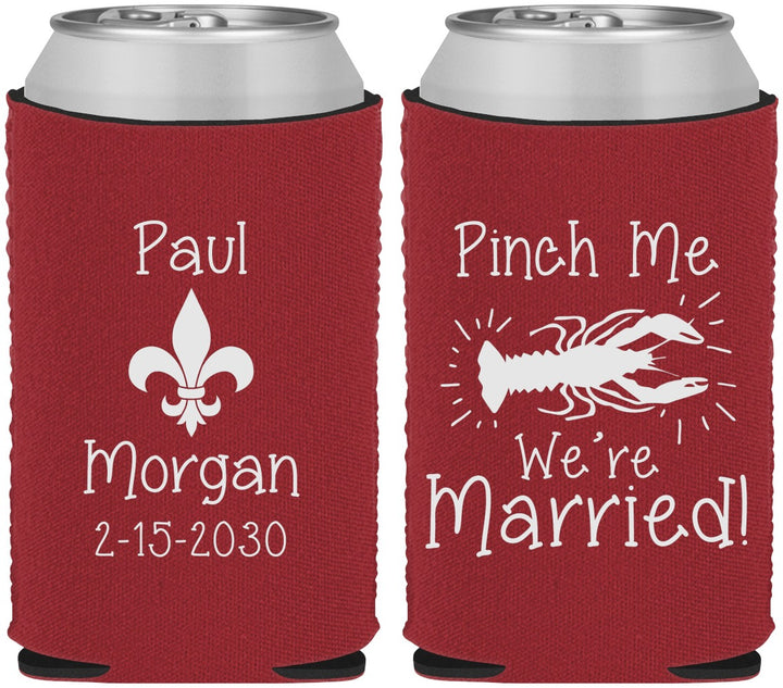Custom Wedding Neoprene Can Coolers - Crawfish Boil | 330