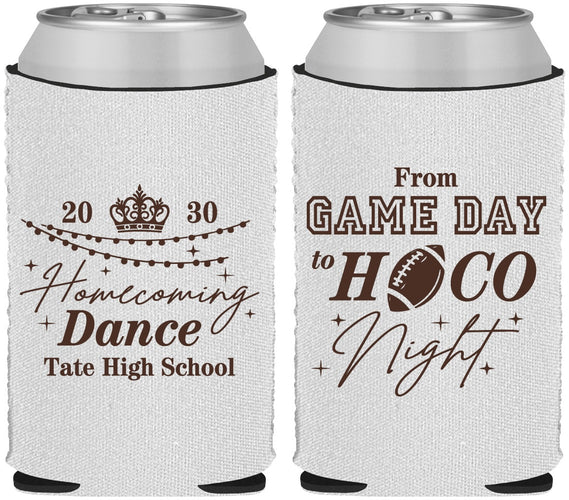 Custom Homecoming Neoprene Can Coolers - Gameday To Hoco Night | 330005