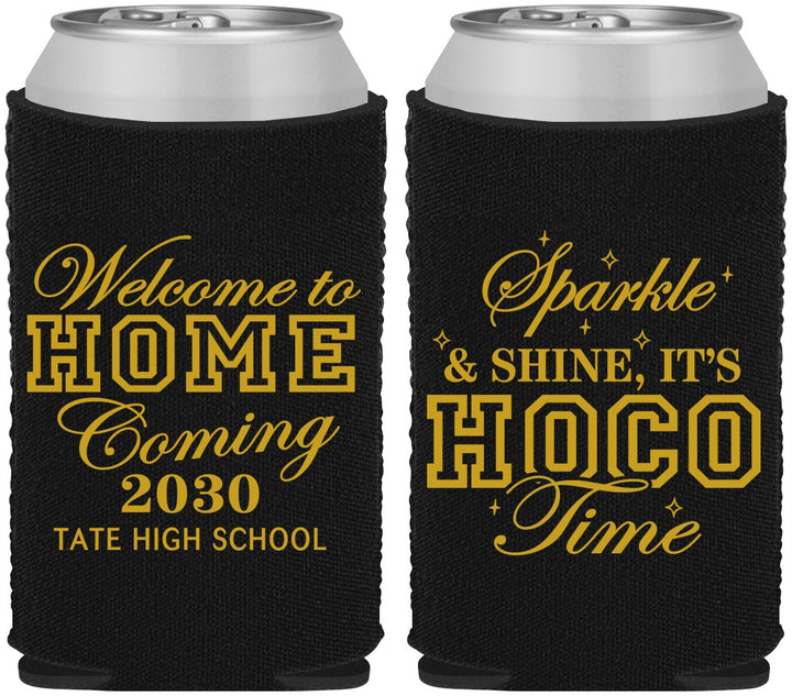 Custom Homecoming Neoprene Can Coolers - Sparkle Shine Hoco Time | 330017