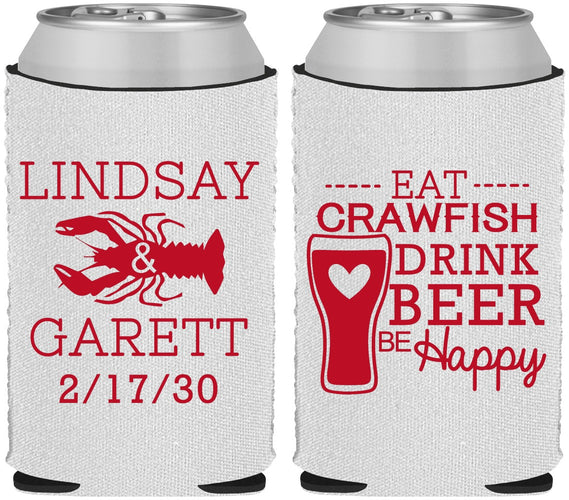 Custom Wedding Neoprene Can Coolers - Crawfish Boil | 333