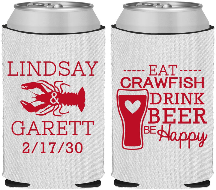 Custom Wedding Neoprene Can Coolers - Crawfish Boil | 333