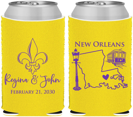 Custom Wedding Neoprene Can Coolers - New Orleans | 334