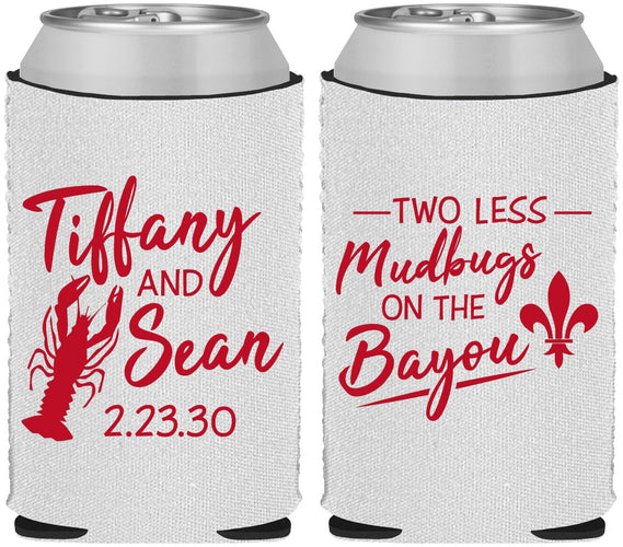 Custom Wedding Neoprene Can Coolers - Crawfish Boil Mudbugs | 336