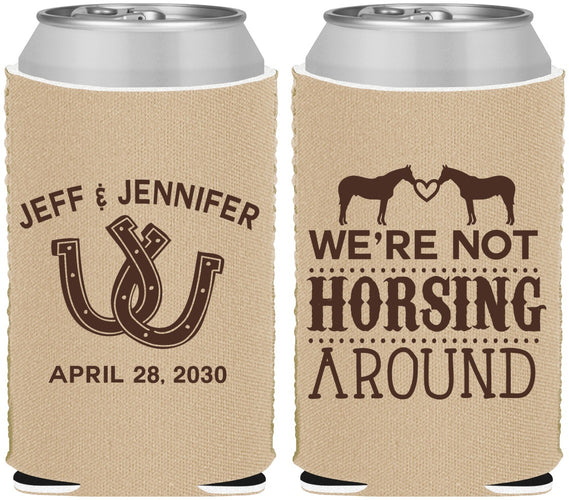 Custom Wedding Neoprene Can Coolers - Horseshoe | 340