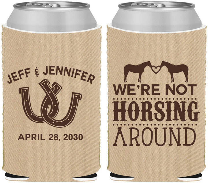 Custom Wedding Neoprene Can Coolers - Horseshoe | 340