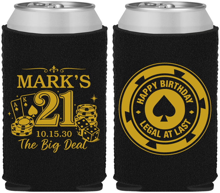 Custom 21st Birthday Neoprene Can Coolers - Legal At Last Vegas | 340004