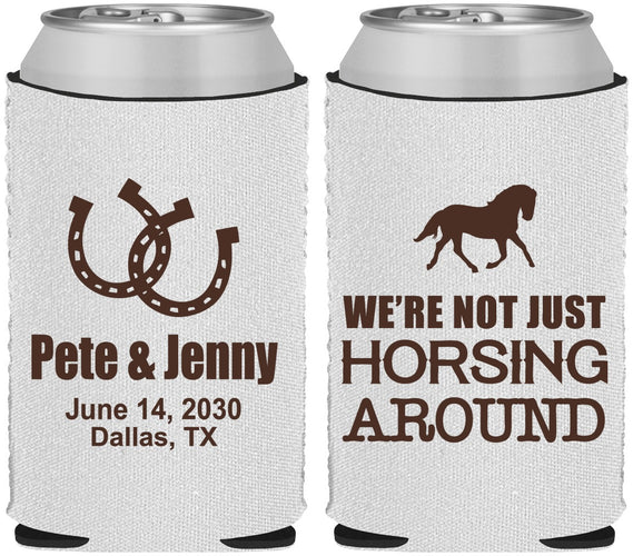 Custom Wedding Neoprene Can Coolers - Horseshoe | 341