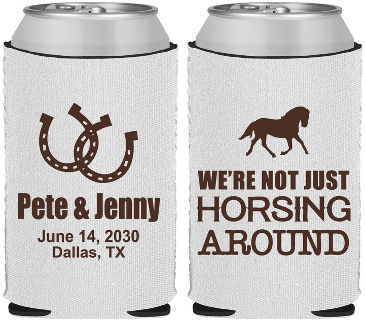 Custom Wedding Neoprene Can Coolers - Horseshoe | 341
