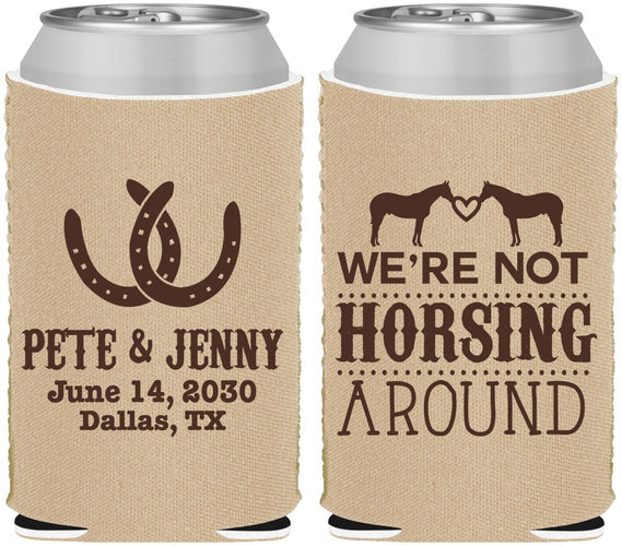 Custom Wedding Neoprene Can Coolers - Horseshoe | 342