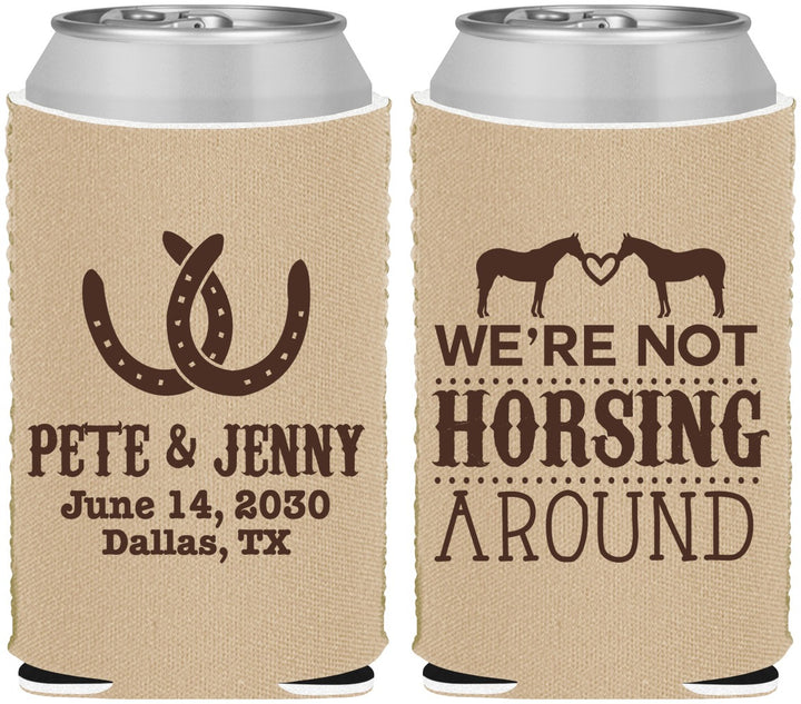 Custom Wedding Neoprene Can Coolers - Horseshoe | 342