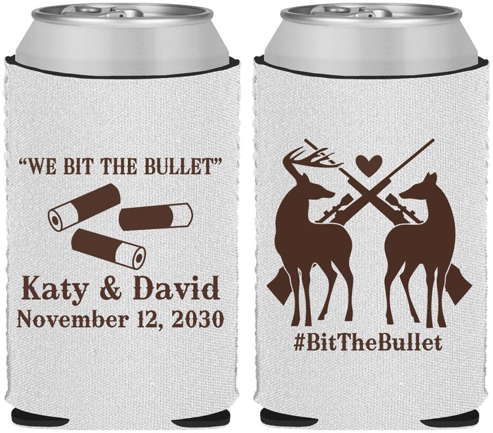 Custom Wedding Neoprene Can Coolers - We Bit The Bullet | 343