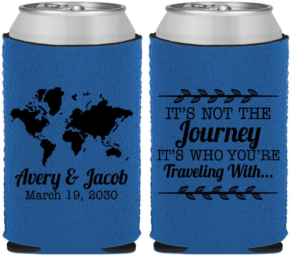 Custom Wedding Neoprene Can Coolers - Journey Traveling With | 374