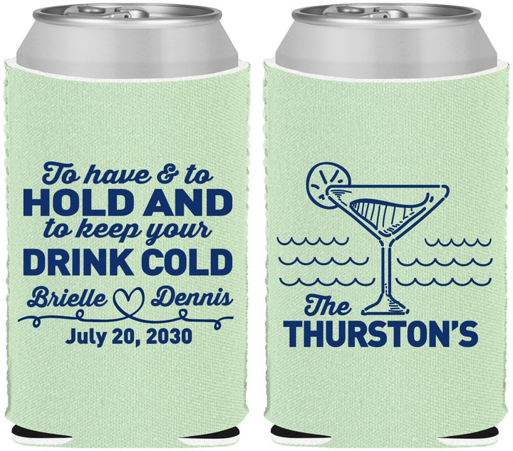 Custom Wedding Neoprene Can Coolers - To Have And To Hold | 375