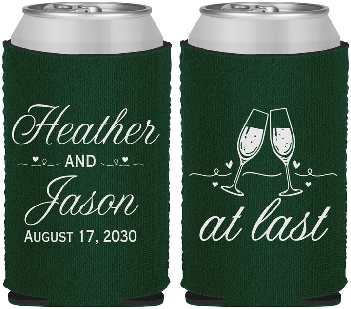 Custom Wedding Neoprene Can Coolers - At Last | 382