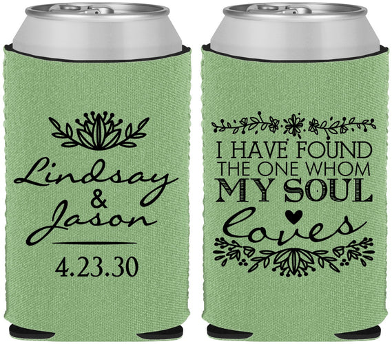 Custom Wedding Neoprene Can Coolers - Found My Soul | 390