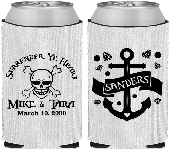Custom Wedding Neoprene Can Coolers - Anchor Nautical | 391