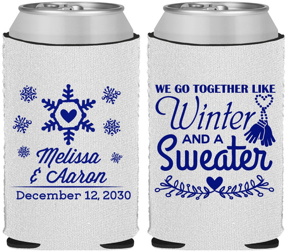 Custom Wedding Neoprene Can Coolers - Christmas Winter | 399
