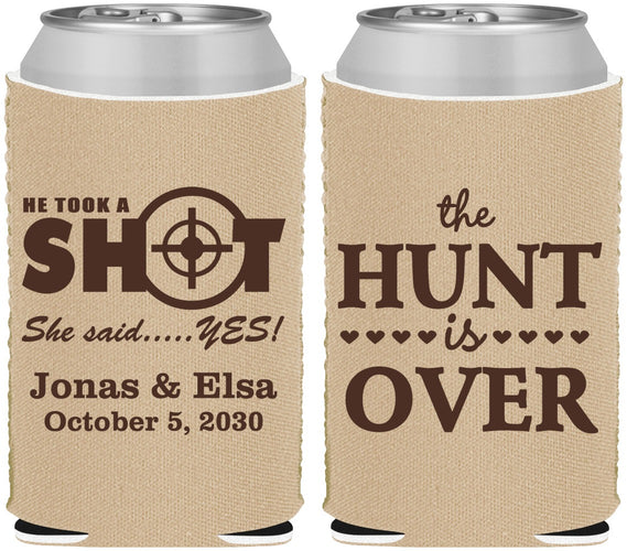 Custom Wedding Neoprene Can Coolers - The Hunt Is Over | 400