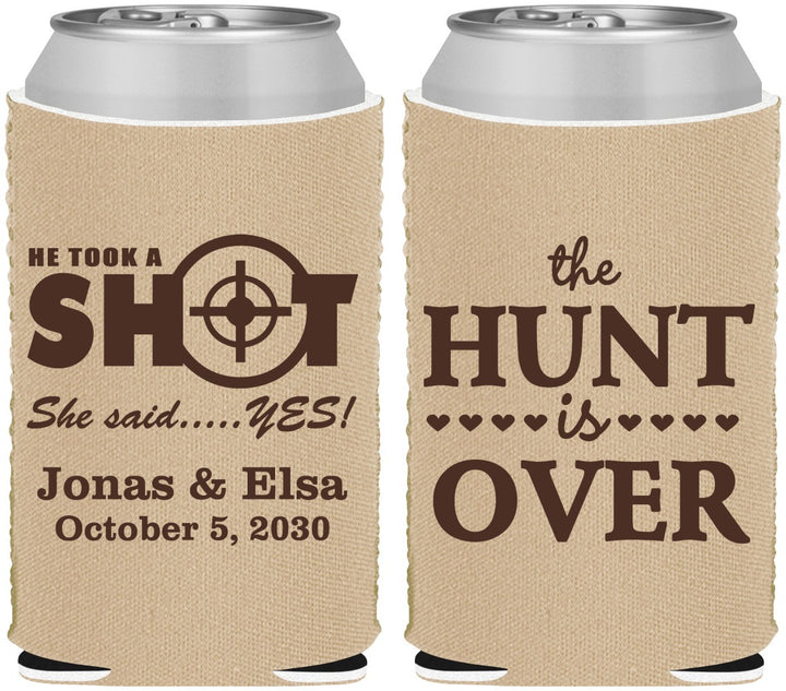 Custom Wedding Neoprene Can Coolers - The Hunt Is Over | 400