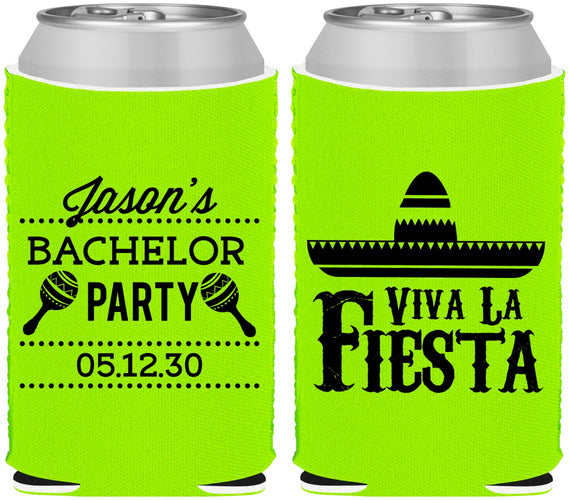 Custom Bachelor Party Neoprene Can Coolers - Viva La Fiesta Mexican | 40001