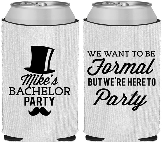 Custom Bachelor Party Neoprene Can Coolers - Formal | 40007