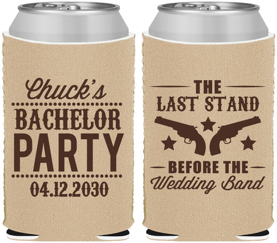 Custom Bachelor Party Neoprene Can Coolers - Last Stand Wedding Bands | 40015