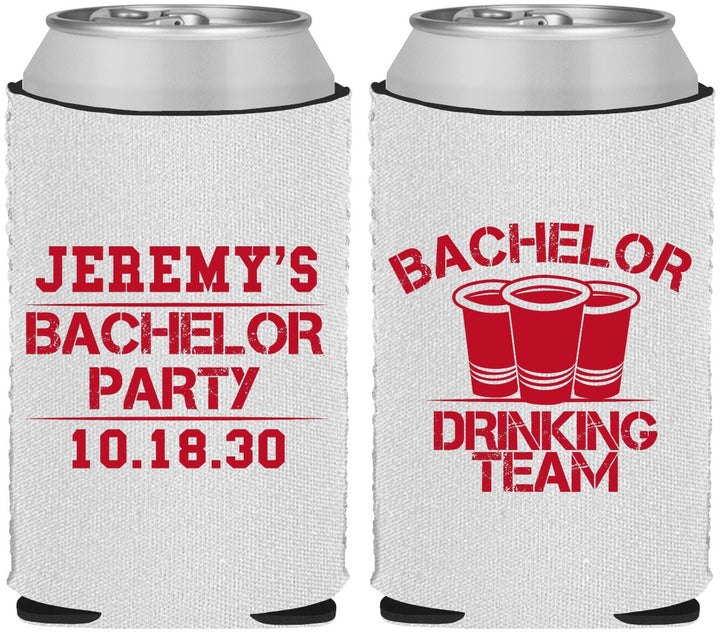 Custom Bachelor Party Neoprene Can Coolers - Drinking Team | 40020