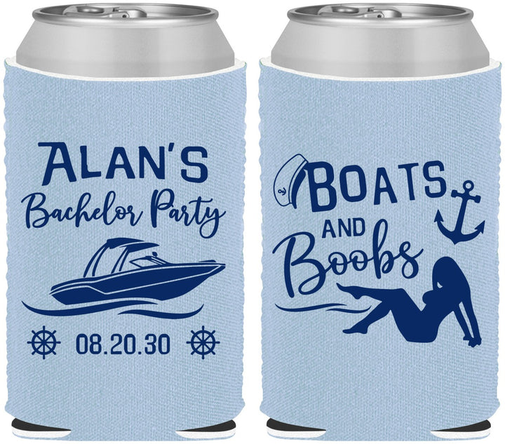 Custom Bachelor Party Neoprene Can Coolers - Nautical Boats | 40021