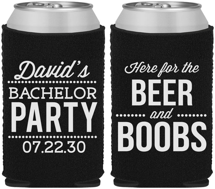 Custom Bachelor Party Neoprene Can Coolers - Beer And Boobs | 40027
