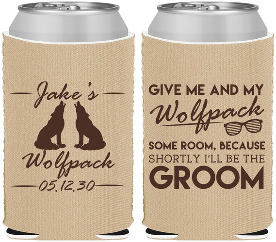 Custom Bachelor Party Neoprene Can Coolers - Wolfpack | 40036