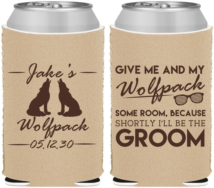 Custom Bachelor Party Neoprene Can Coolers - Wolfpack | 40036