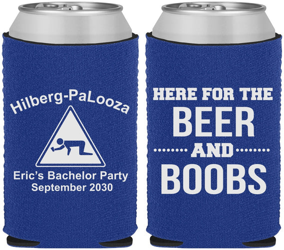 Custom Bachelor Party Neoprene Can Coolers - Beer And Boobs | 40040