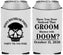 Custom Bachelor Party Neoprene Can Coolers - Groom Doom Skull | 40041