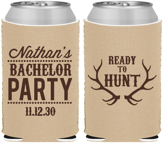 Custom Bachelor Party Neoprene Can Coolers - Ready To Hunt | 40044