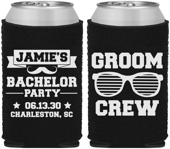 Custom Bachelor Party Neoprene Can Coolers - Groom Crew | 40047