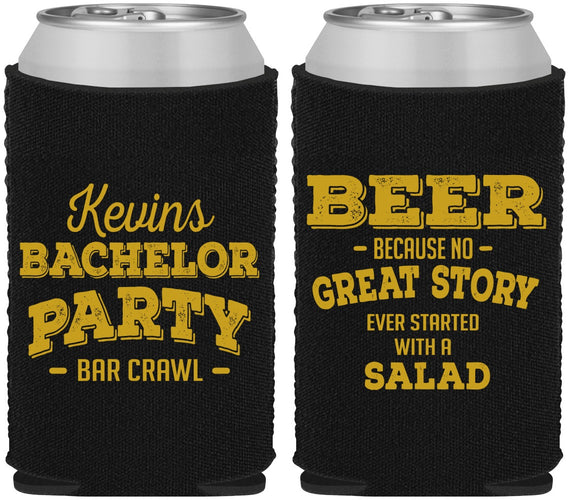 Custom Bachelor Party Neoprene Can Coolers - Great Story | 40057